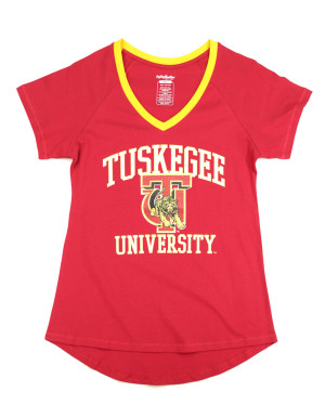 TUSKEGEE UNIVERSITY V-NECK TEE