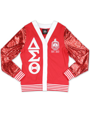 DST SEQUIN CARDIGAN_RED