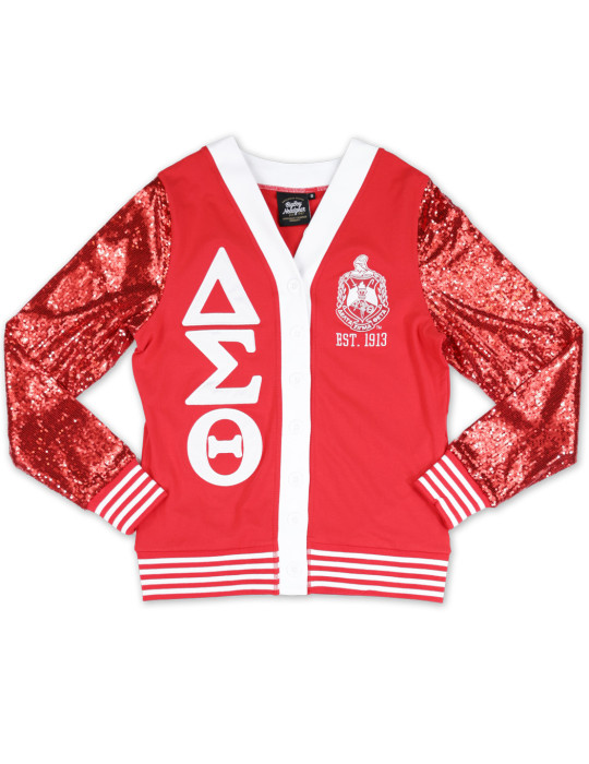 DST SEQUIN CARDIGAN_RED
