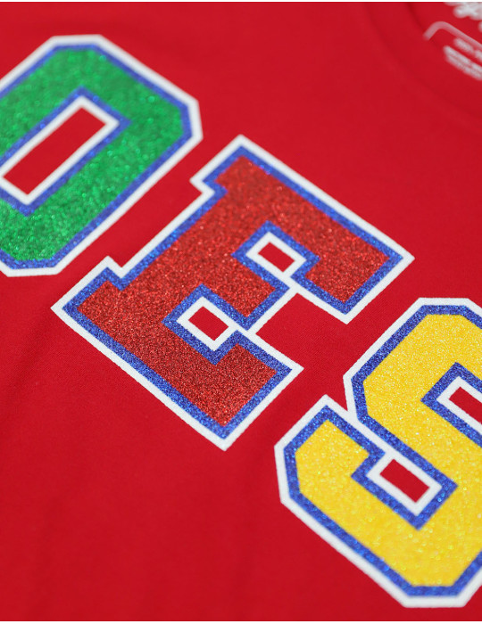 OES GLITTER DRY FIT TEE_RED
