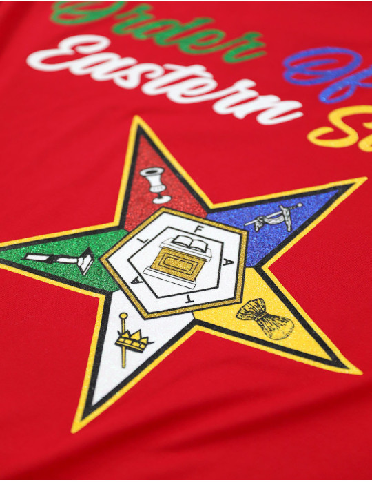OES GLITTER DRY FIT TEE_RED