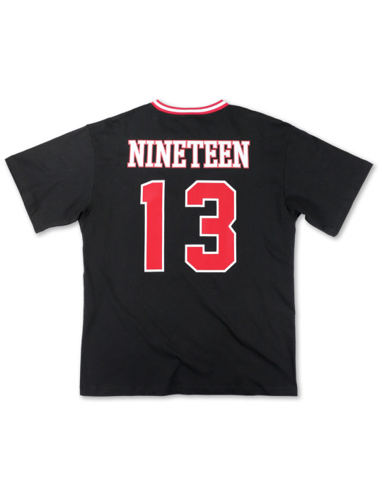 DST OVERSIZED CHENILLE FOOTBALL JERSEY TEE_BLACK