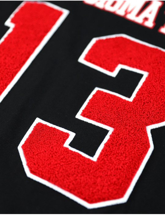 DST OVERSIZED CHENILLE FOOTBALL JERSEY TEE_BLACK