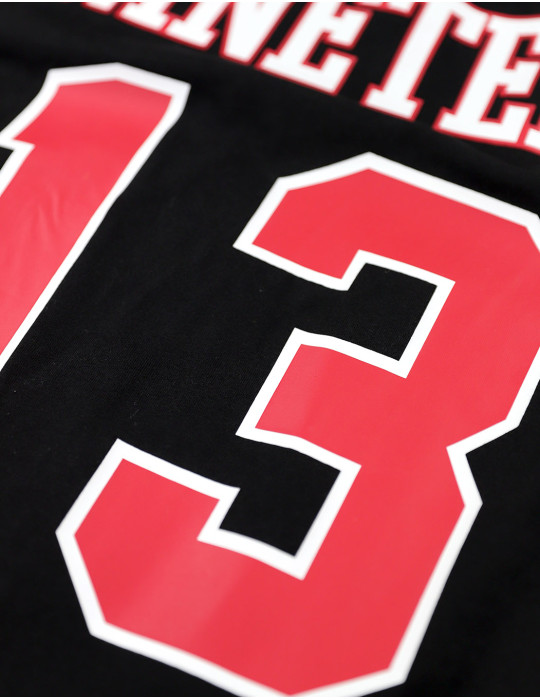 DST OVERSIZED CHENILLE FOOTBALL JERSEY TEE_BLACK