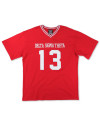 DST OVERSIZED CHENILLE FOOTBALL JERSEY TEE_RED