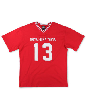 DST OVERSIZED CHENILLE FOOTBALL JERSEY TEE_RED