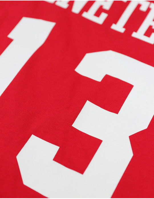 DST OVERSIZED CHENILLE FOOTBALL JERSEY TEE_RED