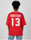 DST OVERSIZED CHENILLE FOOTBALL JERSEY TEE_RED