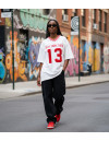 DST OVERSIZED CHENILLE FOOTBALL JERSEY TEE_IVORY