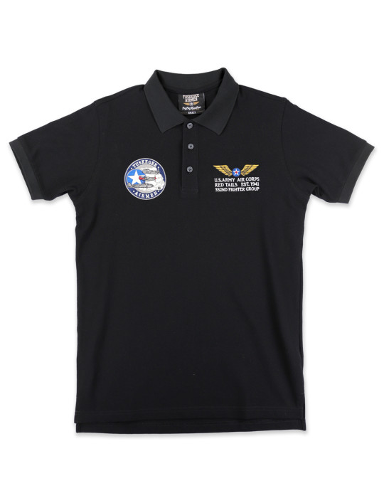 TUSKEGEE AIRMEN POLO SHIRT_BLACK