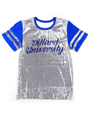 DILLARD UNIVERSITY SCRIPT SEQUIN TEE