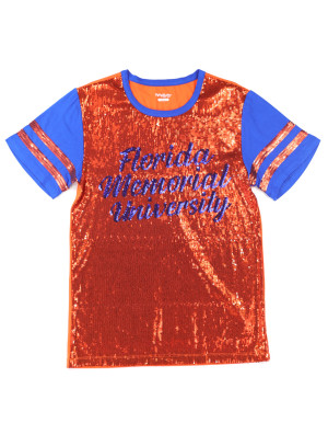 FLORIDA MEMORIAL SCRIPT SEQUIN TEE