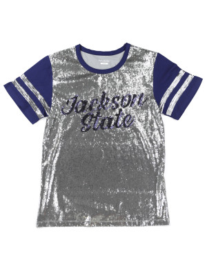 JACKSON STATE SCRIPT SEQUIN TEE
