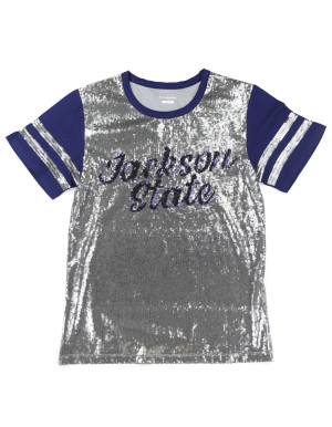 JACKSON STATE SCRIPT SEQUIN TEE