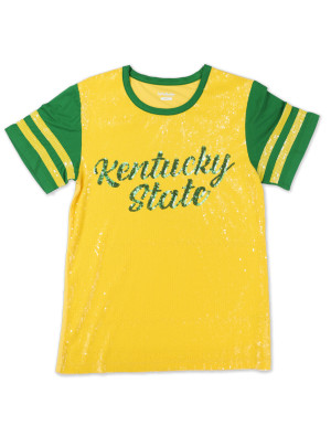KENTUCKY STATE SCRIPT SEQUIN TEE