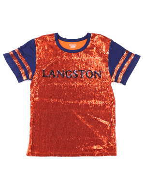 LANGSTON UNIVERSITY SCRIPT SEQUIN TEE