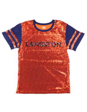 LANGSTON UNIVERSITY SCRIPT SEQUIN TEE