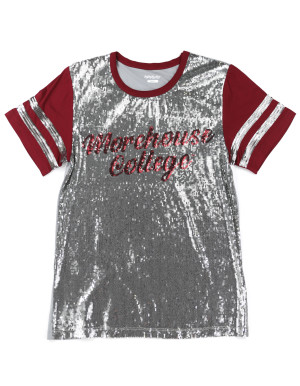 MOREHOUSE COLLEGE SCRIPT SEQUIN TEE
