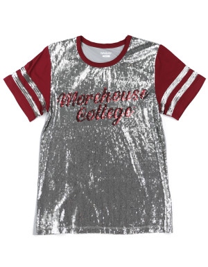 MOREHOUSE COLLEGE SCRIPT SEQUIN TEE