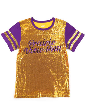 PRAIRIE VIEW A&M SCRIPT SEQUIN TEE