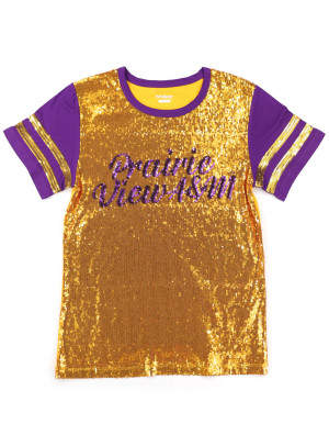 PRAIRIE VIEW A&M SCRIPT SEQUIN TEE