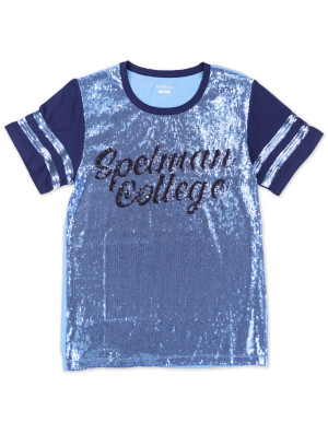 SPELMAN COLLEGE SCRIPT SEQUIN TEE