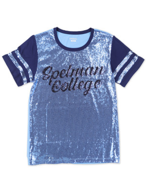 SPELMAN COLLEGE SCRIPT SEQUIN TEE
