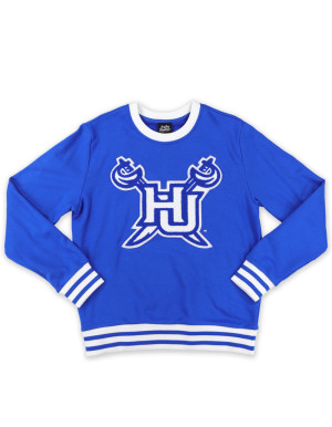 HAMPTON UNIVERSITY STRIPED RIBBING SWEATSHIRT