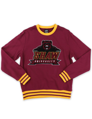 SHAW UNIVERSITY STRIPED RIBBING SWEATSHIRT