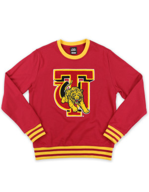 TUSKEGEE UNIVERSITY STRIPED RIBBING SWEATSHIRT