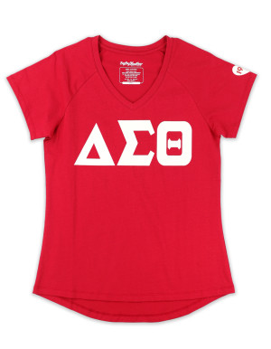 DST V-NECK TEE_RED