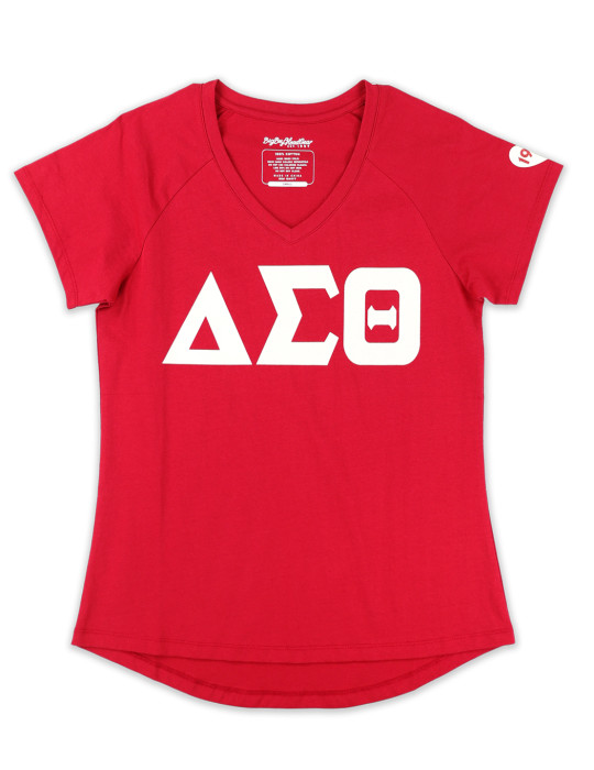 DST V-NECK TEE_RED